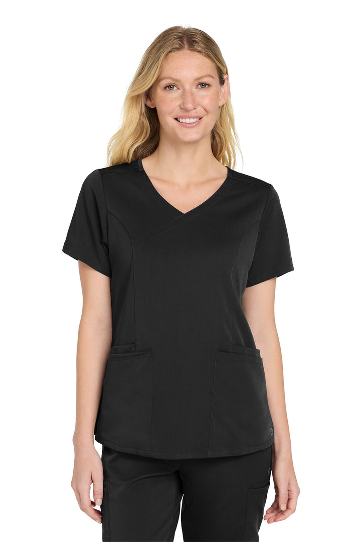 Wink Premiere Flex Mock Wrap Scrub Top (Women&