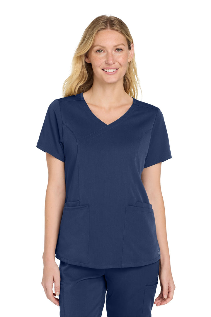 Wink Premiere Flex Mock Wrap Scrub Top (Women&